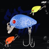 Mini crankbait flottant carré en ABS 30mm 2g avec hameçon triple aiguisé et sonore pour pêche en eau douce peu profonde (truite, brochet, perche)