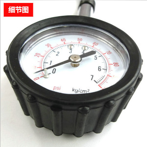Mechanical <b>Tire</b> Pressure <b>Gauge</b> With Flexible Hose Portable Mini Aluminum Alloy PPS 100 Psi Range - Product Image 2
