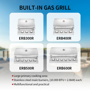 <span class=keywords><strong>Barbecue</strong></span> au gaz naturel en acier inoxydable <span class=keywords><strong>avec</strong></span> brûleur latéral, multifonction et design compact pour une utilisation en extérieur - Product Image 2