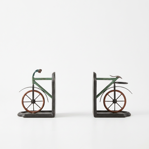 AK Brass Multicolor Bicycle Metal <b>Bookends</b> Set Of 2 Decorative Book Holders for Desk Shelf Home Office Library Decor - Product Image 5