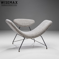 Meubles WISEMAX meubles de salon minimalistes nordiques canapé simple chaise maison couleurs personnalisées pieds en métal chaise scandinave