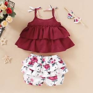 Kangkang Shirt and Pant Pieces Summer Baby Girls Sexy Jeans Shirt European Baby Clothing Wholesale - Product Image 2