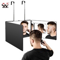 Miroir de Maquillage LED Portable Pliant à Trois Volets à 360 Degrés avec Cadre Métallique Illuminé et Crochets – Vente en Gros