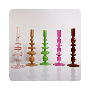 Table à manger de bureau salon chez l'habitant Internet célébrité verre <span class=keywords><strong>Art</strong></span> déco ornements haut de gamme bougeoirs en verre - Product Image 5