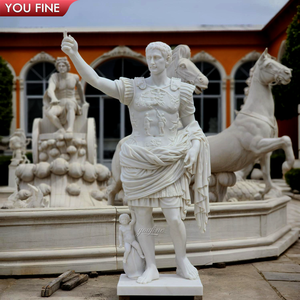 YOUFINE, escultura clásica blanca de tamaño real de cuerpo completo de mármol César, estatua de <span class=keywords><strong>emperador</strong></span> <span class=keywords><strong>romano</strong></span> antiguo para decoración de césped al aire libre - Product Image 6