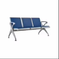 Chaise d'attente moderne et colorée en fer pour salon commercial et aéroport, avec siège en cuir PU, inclinable, durable, confortable et facile à assembler en métal