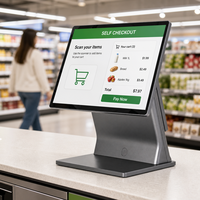 Terminal Punto de Venta con Pantalla Táctil Giratoria de 15.6 Pulgadas para Supermercado, Impresora Térmica, Escáner de Código de Barras, NFC