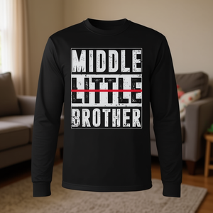 Camiseta de manga larga para anuncio de nacimiento de bebé, promoción Middle Brother - Product Image 3