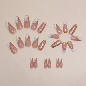 <span class=keywords><strong>Faux</strong></span> <span class=keywords><strong>ongles</strong></span> en forme de cercueil en or brillant de luxe français avec colle, <span class=keywords><strong>faux</strong></span> <span class=keywords><strong>ongles</strong></span> réutilisables, <span class=keywords><strong>ongles</strong></span> artificiels - Product Image 3