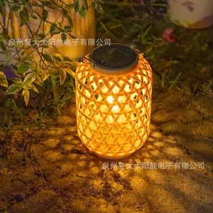 Solar Garden <b>Light</b> Bamboo Hanging Lantern <b>Led</b> Outdoor Decorative <b>Light</b> <b>Sensor</b> Powered - Product Image 3