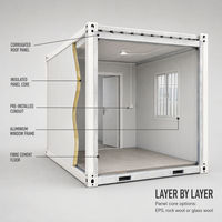 Maison conteneur pliable de 30 pieds, bâtiment modulaire préfabriqué pour bureau, clinique, salle de classe