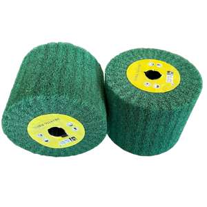 OEM dapat disesuaikan 100mm baja tahan karat roda Flap non-tenun Grinding Drum Aluminium oksida bahan alat abrasif - Product Image 5