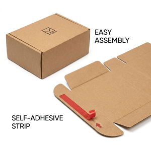 Boîte en carton ondulé pour expédition, envoi postal, <span class=keywords><strong>déménagement</strong></span>, protection robuste, emballage plat, auto-adhésif, montage facile - Product Image 1