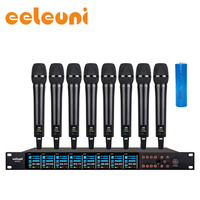 Microphone sans fil UHF à huit canaux U177-8, rechargeable, portable, longue autonomie pour conférences/écoles