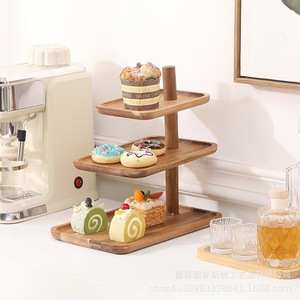 Cross-border wooden <b>spice</b> <b>rack</b>, household kitchenware storage <b>rack</b>, condiment <b>jar</b> countertop <b>spice</b> and cake multi-layer storage - Product Image 3