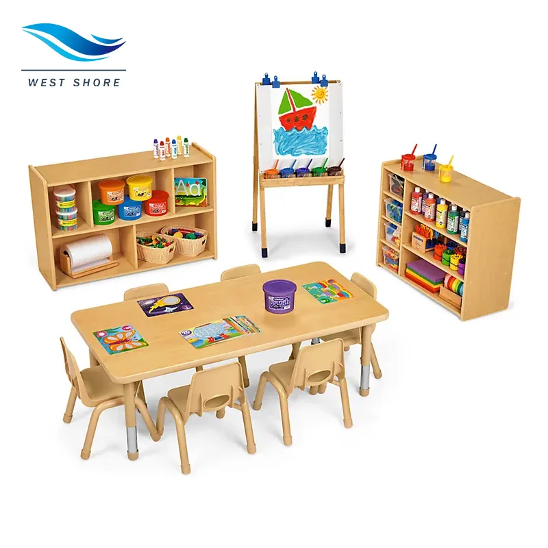 Мебель для детского сада Монтессори деревянный детский стол Набор стульев дизайн детского сада для ухода за детьми Дошкольная мебель