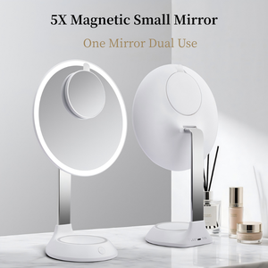 Nuovo Specchio per il <span class=keywords><strong>Trucco</strong></span> con Ricarica Wireless Intelligente, Luce LED a Luminosità Regolabile e Lente d'Ingrandimento Rimovibile - Product Image 4