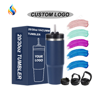 ZY RTS 20OZ/30OZ 재고 핸들 스테인레스 스틸 자동차 텀블러 지원 사용자 정의 색상 이중 벽 진공 절연 텀블러 플라스크
