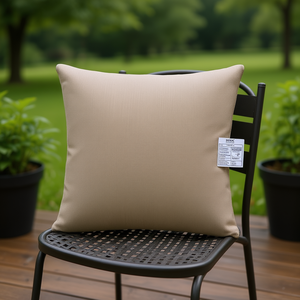 Coussin de chaise d'extérieur en tissu Oxford 26 x 26 pouces, taupe uni, résistant à l'eau, amovible, lavable, coussin carré - Product Image 2