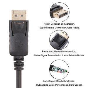 Vcom 4k âm thanh video 1.8m 3m dp Cáp 1.2V hiển thị cổng cáp 21.6Gbps băng thông 4K @ 60Hz cho máy tính để bàn <span class=keywords><strong>PC</strong></span> HDTV màn hình - Product Image 3