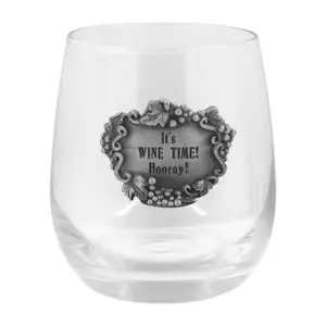 Tasse en verre d'étiquette en métal de raisin personnalisé avec des cadeaux de décalcomanie pour un ami Logo personnalisé verre à vin de whisky - Product Image 1