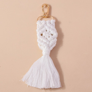 <span class=keywords><strong>Porte</strong></span>-clés pliables personnalisables en macramé bohème, faits main, avec incrustations en peluche, pour cadeaux d'affaires – Nouveauté tendance - Product Image 2