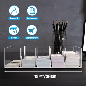 Acrylic 300 bọc tiền tệ tiền khay với 5 ngăn tổ chức rõ ràng lưu trữ Trường hợp với thay đổi hộp hiển thị Rack chủ - Product Image 6