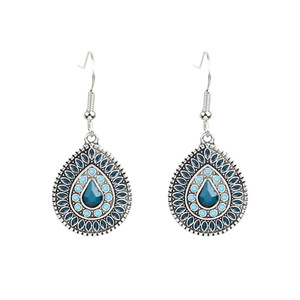 Bohemian <b>Drop</b> Earrings Alloy Antique <b>Bronze</b> Plated Flower Pattern Women's Party Jewelry - Product Image 5
