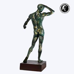 Sculpture de figure masculine en bronze Art abstrait moderne La forme humaine dynamique apporte une énergie contemporaine à des intérieurs élégants axés sur l'art - Product Image 3