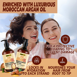 Set de Champú <span class=keywords><strong>y</strong></span> Acondicionador de Aceite de Argán de Marca Propia - Cuidado Marroquí <span class=keywords><strong>con</strong></span> Queratina - <span class=keywords><strong>para</strong></span> Cabello Rizado, Liso, <span class=keywords><strong>Seco</strong></span> <span class=keywords><strong>y</strong></span> Dañado - Product Image 4
