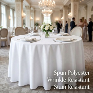 <span class=keywords><strong>Tovaglia</strong></span> Rotonda in Poliestere Bianco di Alta Qualità, <span class=keywords><strong>Antimacchia</strong></span> e Antipiega, Misura Personalizzata 120/132 Pollici, Vendita all'Ingrosso - Product Image 1