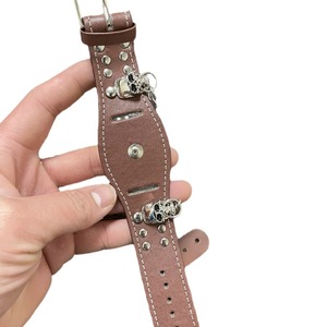 Punk <b>skull</b> leather strap quartz <b>watch</b> retro hip hop metal style fashionable and unique men's wristwatch - Product Image 2