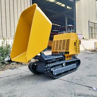 Mini-dumper sur chenilles KUUGAO homologué CE, alimenté au diesel/essence, moteur Briggs&Stratton 13,5 CV, godet de 594 dm³, chargeur sur chenilles 1200 kg