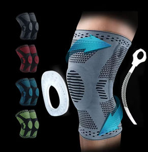 Aofit Genouillère de sport en silicone avec logo personnalisé, coussinet rotulien à ressorts et support latéral à barres de ressort - Product Image 4