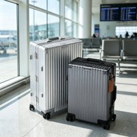 Luxuriöser Aluminium-Reisekoffer mit Aufprallschutz-Ecken, Hartschale, Leichtgewicht, Wasserdicht, Geräuscharme 360°-Räder, Handgepäck