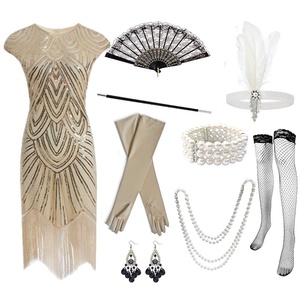 <span class=keywords><strong>Robe</strong></span> <span class=keywords><strong>Charleston</strong></span> pour femme Alintor, style années 1920, avec motif gaufré, pour Halloween, carnaval et fêtes - Product Image 5
