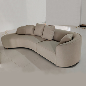 Set Sofa Seksional Desain <span class=keywords><strong>Modern</strong></span> untuk Ruang Tamu dan Hotel dengan Sofa Modular Berbahan Kain Beludru Melengkung - Product Image 6