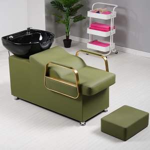 Hot Modern Simple Shampoo Chair Fashionable PU Leather Waterproof Bed Lounge Hair Salon Face Washing Bathroom Beauty Chair - Product Image 5