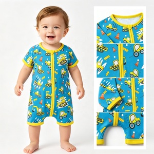 Pigiama in bambù con cerniera Kerui Overstock, all'ingrosso, per neonati e bambini, colorato, per bambine e bambini, <span class=keywords><strong>tuta</strong></span> estiva per neonati e bambini - Product Image 4