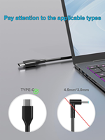 Kabel Pengisi Daya Universal USB C 65 W untuk Laptop MacBook HP Dell Acer Asus Lenovo Thinkpad
