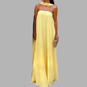 Abito Lungo Elegante da Donna per Feste Formali <span class=keywords><strong>Primavera</strong></span>/<span class=keywords><strong>Estate</strong></span>, Drappeggiato, Traspirante, Lavabile, Antistatico - Vendita all'Ingrosso - Product Image 1