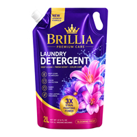 Sachet de recharge en gros pour détergent liquide, avec bec verseur inviolable, poignée et buse anti-goutte, logo personnalisé, conforme FDA REACH