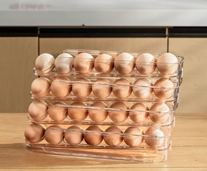 便利な家庭用キッチン卵収納ボックスクロスボーダーシッパブルオーガナイザーブラケット冷蔵庫用冷凍庫食品用プラスチック - Product Image 4