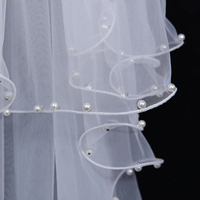 Voile de mariée de luxe long et de haute qualité à deux couches avec peigne, accessoires de mariage