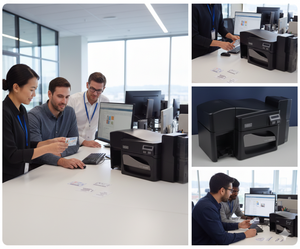 Impresora de tarjetas de identificación HID FARGO DTC4500e de alta velocidad, máquina de impresión de tarjetas de PVC segura para uso en oficinas, bancos y gobierno. - Product Image 2