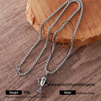 Collier de football personnalisé en acier inoxydable, pendentif trophée de gardien de but, bijoux souvenirs d'événement sur mesure