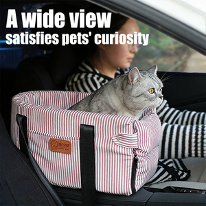 Seggiolino Rialzato per Animali Domestici, Sedile Interattivo per Auto con Cinghia di Sicurezza, Console da Viaggio con Letto Staccabile - Product Image 4