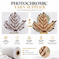 Hilo de Chenilla Fotocrómico, Reactivo a los Rayos UV, que Cambia de Color, Teñido con Acrílico, Material Textil Inteligente, Hilo Funcional de Alta Tenacidad