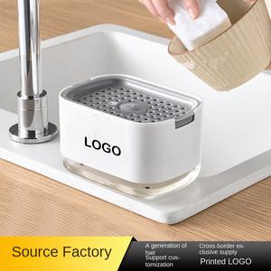 שולחן עבודה עמיד להדליפה עמיד מארגן 2in1 עיצוב משאבת יד סבון ערכת למנה & אמבט סבון נוזלי & אספקת שירותים - Product Image 2