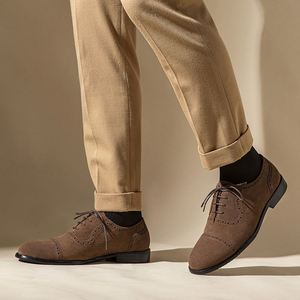 Nouvelles chaussures Oxford décontractées en cuir véritable pour hommes, style britannique vintage, respirantes, idéales pour les mariages - Product Image 3